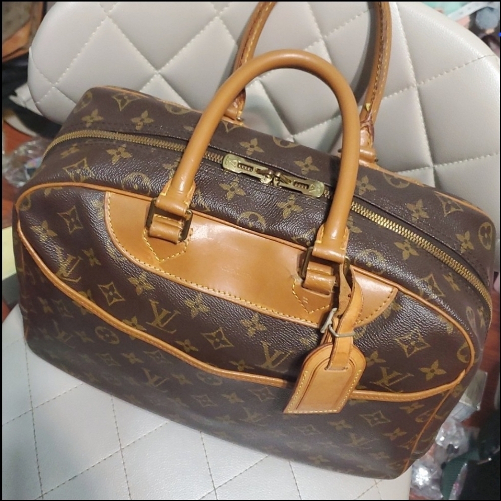 🇨🇵Louis Vuitton Signature Monogram Brown Deauville Large Handbag - Picture 8 of 17